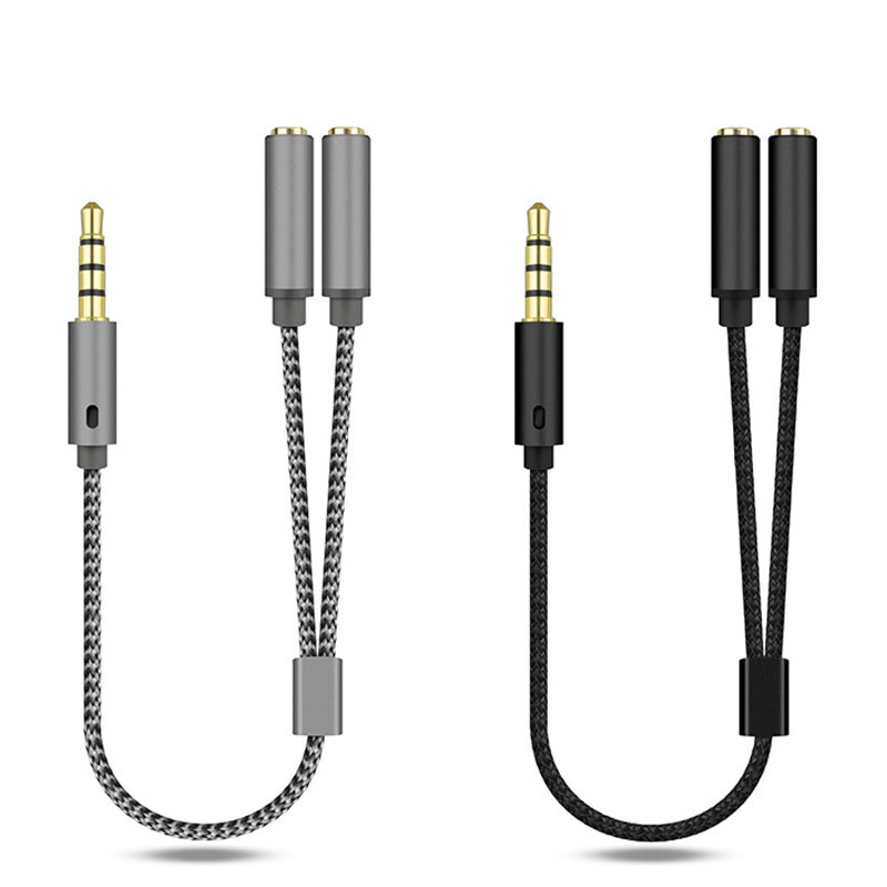 Earphone Splitter Jack - Braided 3.5mm Audio Splitter Cable 1